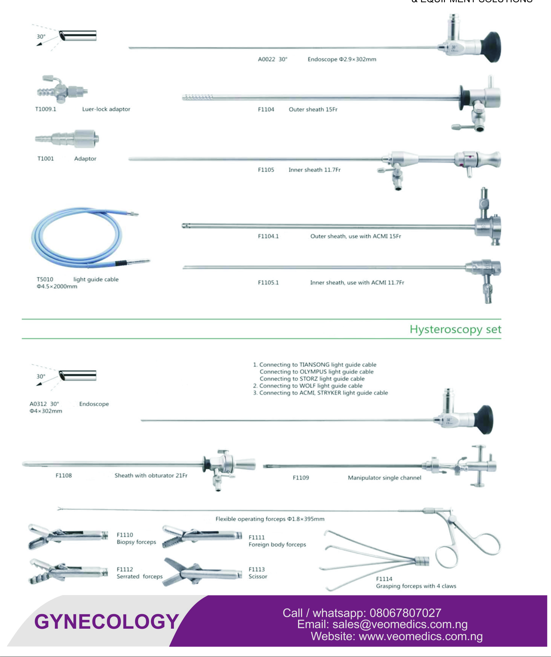 HYSTEROSCOPY SET (EXAMINE)